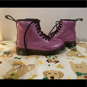 Dr. Martens Toddler Girls 1460 Coated Glitter Boots Size 10